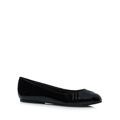 Black patent wide fit slip-on shoes